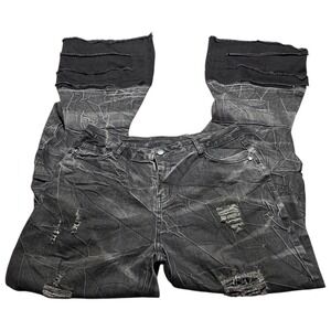 Rockstar Original Black Stacked Flare Jeans Women's Size XXL NEW 35in Inseem